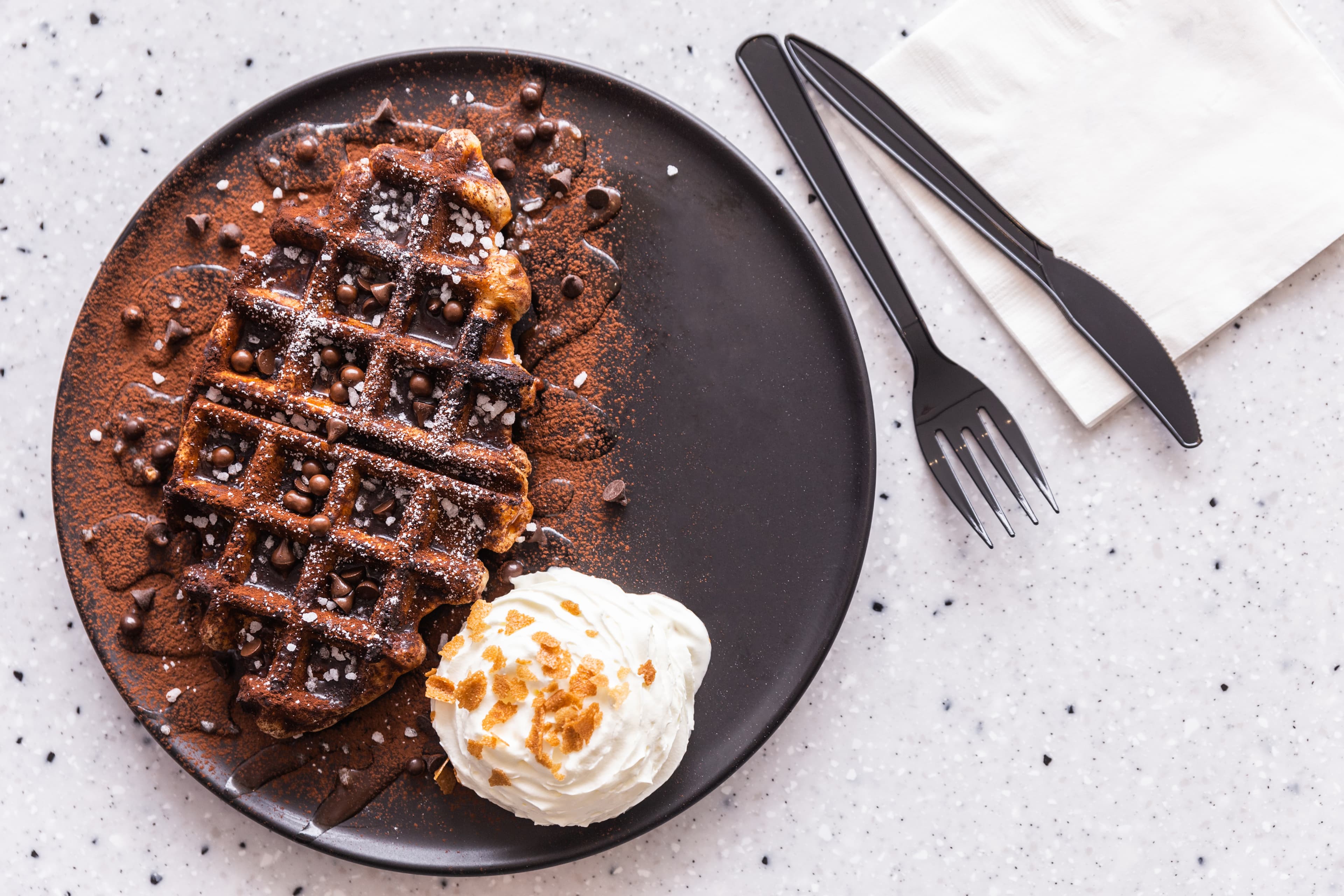 Triple Chocolate Brownie Waffles